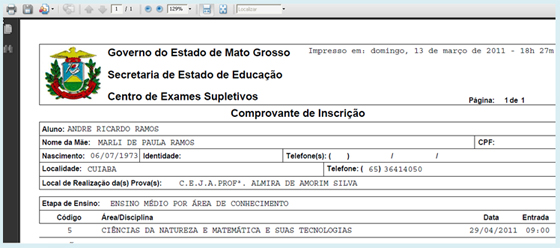 Agendamento de exame